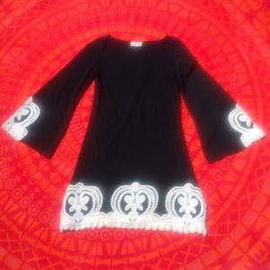 Altar’d State Black Dress with White Lace